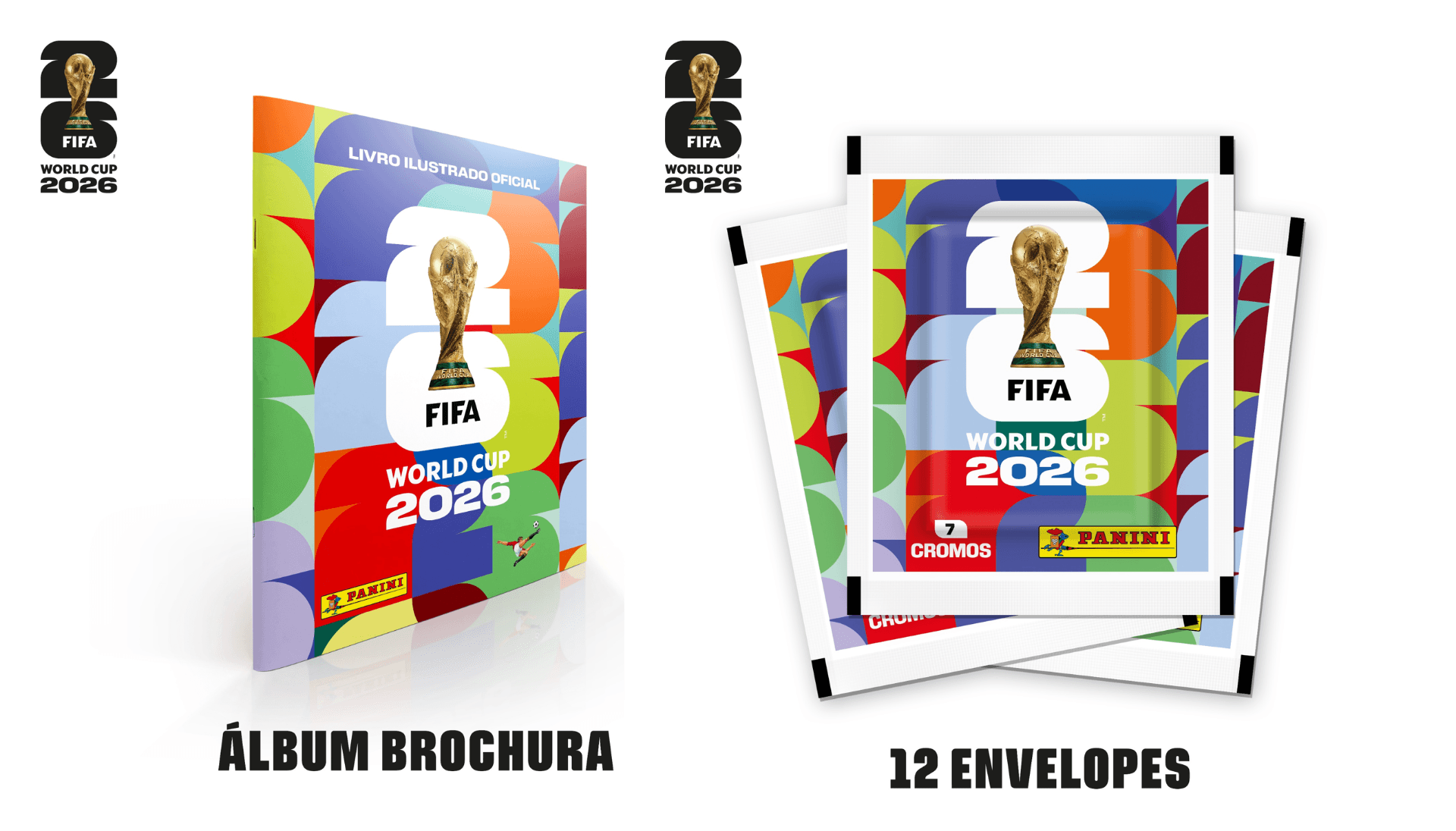 Copa 2026 — Álbum Capa Cartão + 12 Envelopes — FIFA World Cup 2026™