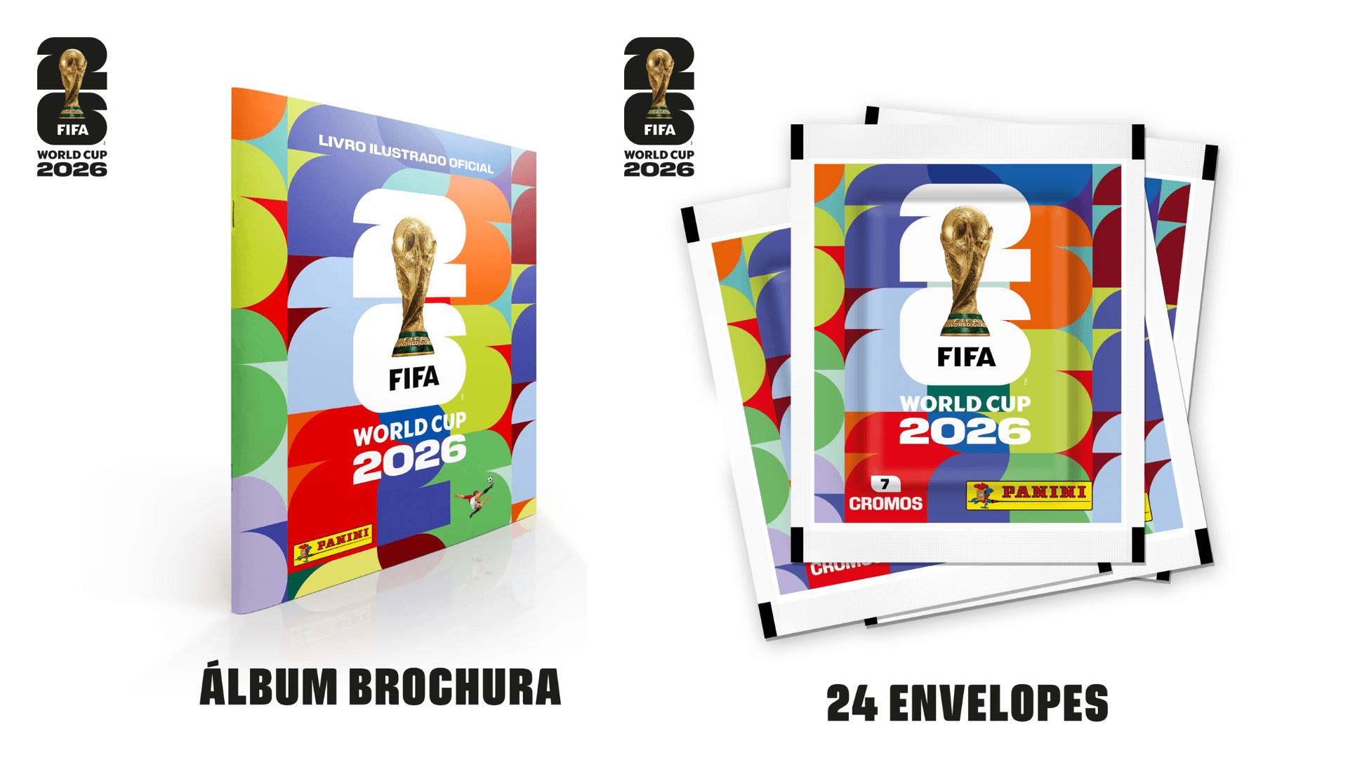 Brasil — Camisa + Álbum ouro + 24 pacotes figurinhas